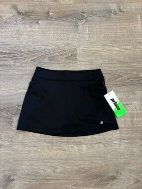 Prince Black girls Tennis Skort with Subtle Logo